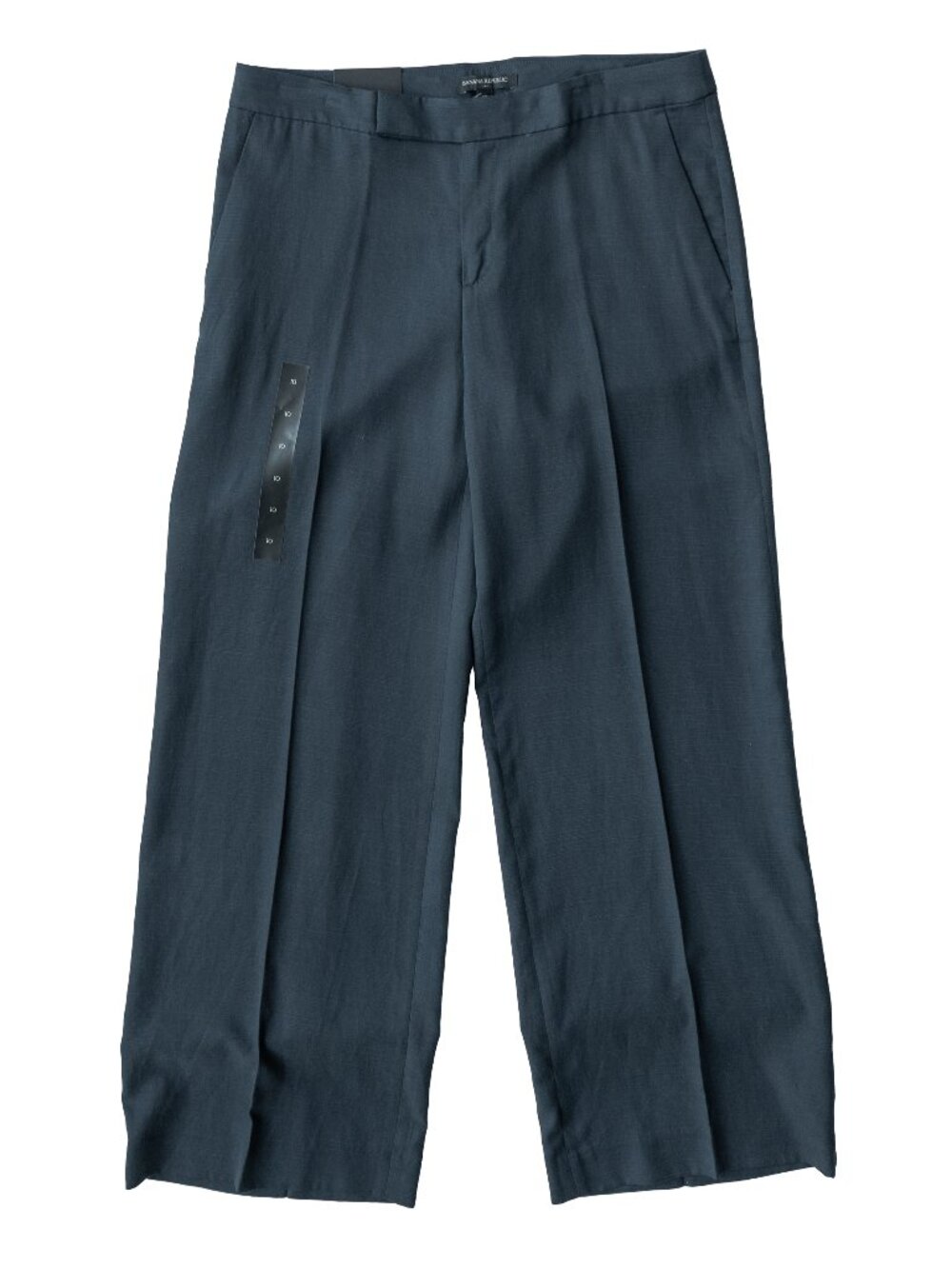 Banana Republic Wide Leg Pants Navy Blue Slub Corporate Drapey Capsule Trouser - Picture 11 of 11
